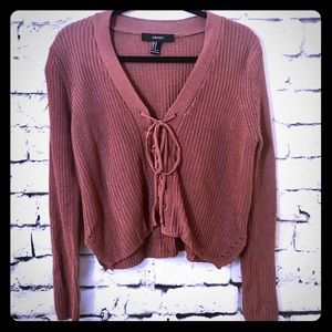 Lace up sweater